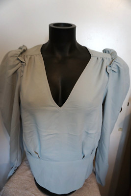 NWT Express Light Mint Green Top Long Sleeve  Retails $55 Size M Light Weight