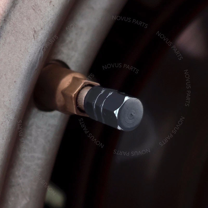 Tampa de válvula de pneu 4 peças formato hexágono preto para Jeep Grand Cherokee Wrangler Liberty - Imagem 2 de 4