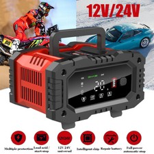 Car Battery Charger Heavy Duty 12V/24V Smart Automatic Intelligent Pulse Repair