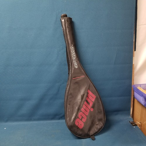 Prince Outrage Wallbeater Squash Racquet Genuine Label Extender W/Case & Balls