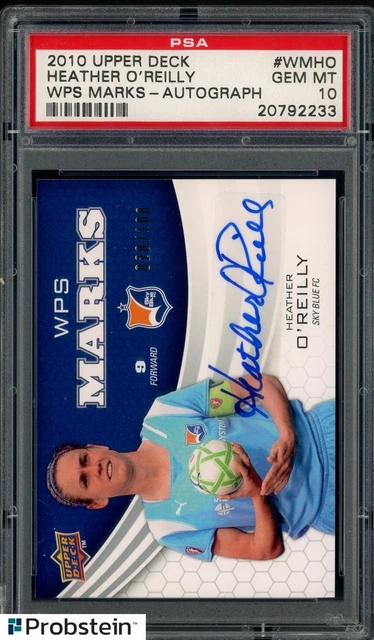 2010 Upper Deck Soccer WPS Marks Heather O'Reilly AUTO 28/100 PSA 10 GEM MINT