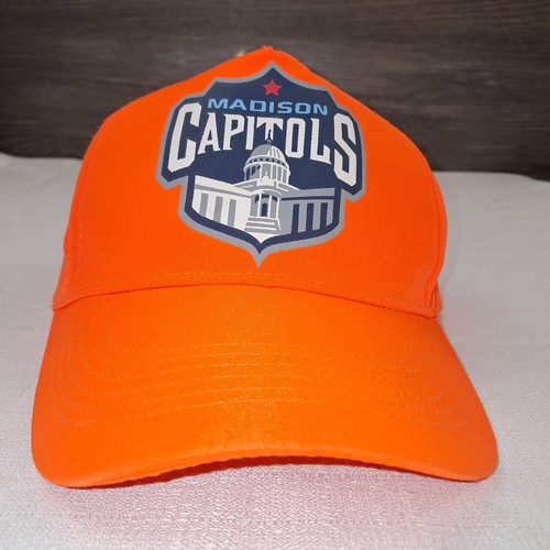 Gorra de camionero naranja con cierre a presión Madison Capitol para hombre - Imagen 7 de 9