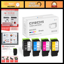 High Yield Toner Cartridge Set for Xerox C310 C315 - 4 Pack Black/Cyan/Magenta/Y