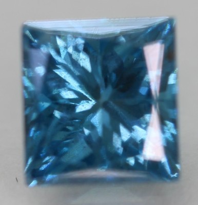 0.85 Ct Fancy Vivid Blue SI1 Prinzess Diamant Natur Enhanced 5.03X4.76mm VIDEO