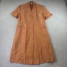 Top Season USA Orange Rayon Blend Short Sleeve Button Front Dress 1701ST Medium