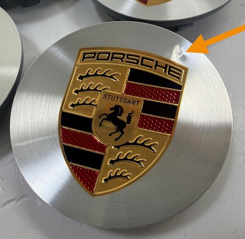 Porsche Colour Crest Diamond Cut Alloy Wheel Centre Caps - Turbo III IV Wheels - Picture 5 of 8