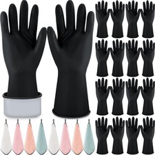 24 Pcs Cleaning Gloves for Dishwashing Reusable Kitchen Household Gloves Bulk...