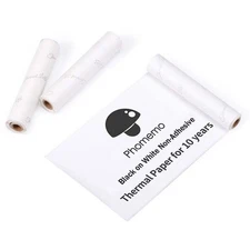3 Rolls 110mm Width Non-Adhesive Thermal Printer Paper for M04S Black on White