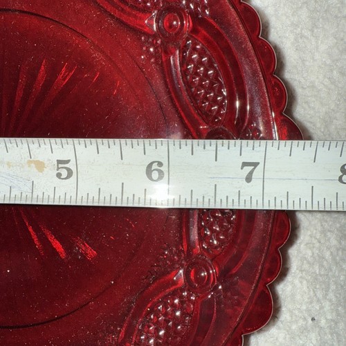 Set of 6 Vintage Avon 1876 Cape Cod Ruby Red Glass Salad Dessert Plate 7.25 In - Picture 7 of 7