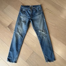 Moussy Vintage Velma Skinny Distressed Blue Jean Women  s 27