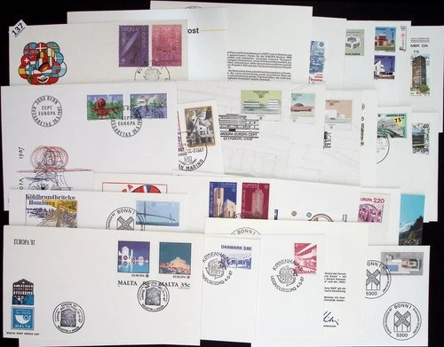 // ITALY, GREECE, FRANCE, FAROE, GERMANY 1989 - 61 FDC, ETB - ARCHITECTURE