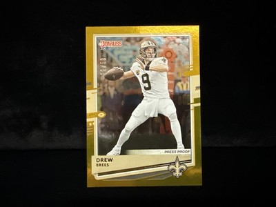 2020 Donruss Press Proof Drew Brees Jersey # Match 9/50 Saints Fm Card #175 Gold