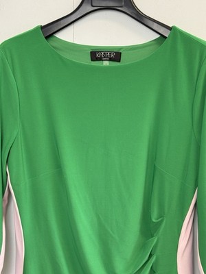 green emerald velvet dress Kasper Women's Boatneck Floral Print Side Pleat Dress, 6 main image 0