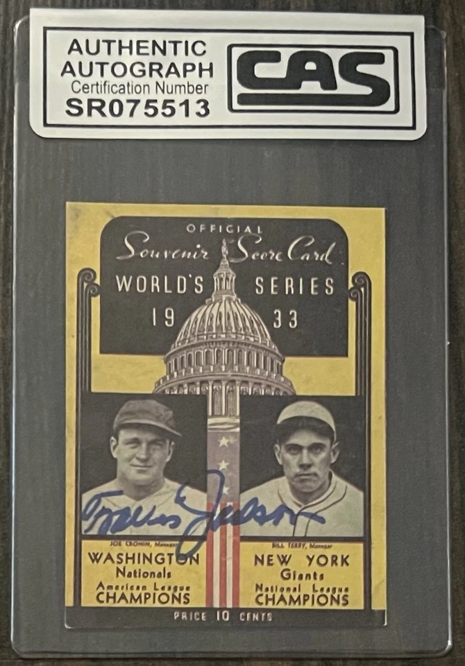 Travis Jackson Autograph &High SGC Graded Card (CAS Certified) - Image 2 of 4