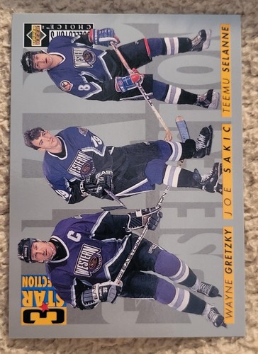 Wayne Gretzky / Joe Sakic / Teemu Selanne #336 1996 Collector's Choice card