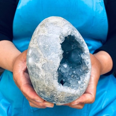2030g Top natural blue crystal cave quartz cave mineral specimens  Healing 4512