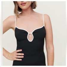 Reformation Joni Dress Keyhole Black & White 90s Y2K Aline Mini Retro