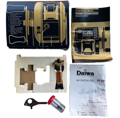 #ad #ad Vintage Daiwa PT10 15 Empty Box Owners Manual Oil Parts Wrench Baitcasting Reel $23.93