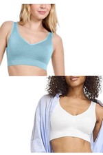 Jockey Women's 2-Pack Seamfree Back Smoothing Bra White/Shoal
