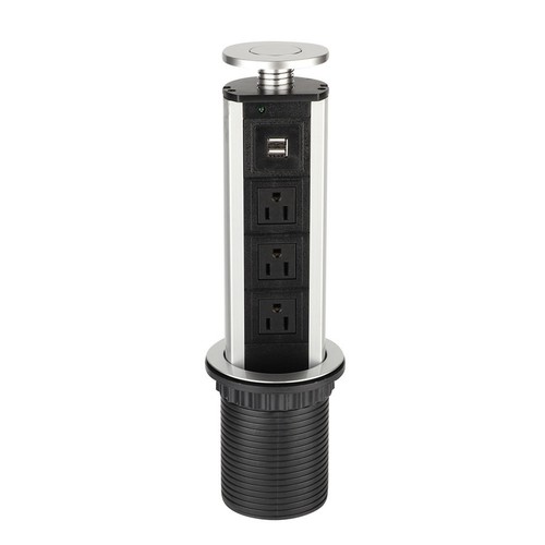 3 Anschlüsse mit USB Desktop versteckte Pop-up vertikale Steckdose (US 110V) (Verbrauchsmaterial B - Bild 8 von 11