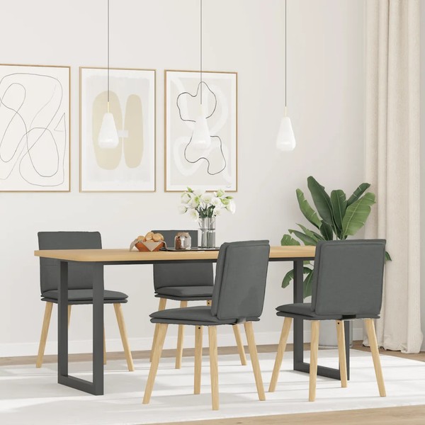EsszimmerstüHle 4Er Set Dunkelgrau Stoff PolsterstüHle Stuhl Esszimmer-image