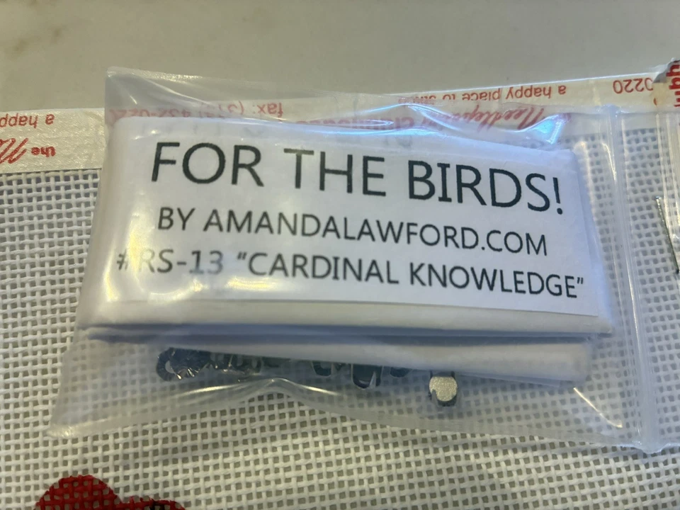 For the Birds! #RS-13 Cardinal Knowledge Hand Painted Needlepoint Canvas - Image 4 of 4
