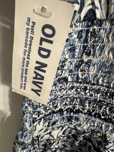 Abito midi OLD NAVY taglia 2X blu floreale scollo a V vita fumé CottageCore nuovo con etichette - Foto 7 di 12