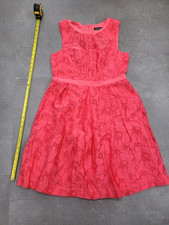 Warehouse Coral Pink Sleeveless Dress Size 14 UK Summer Holiday Party Casual