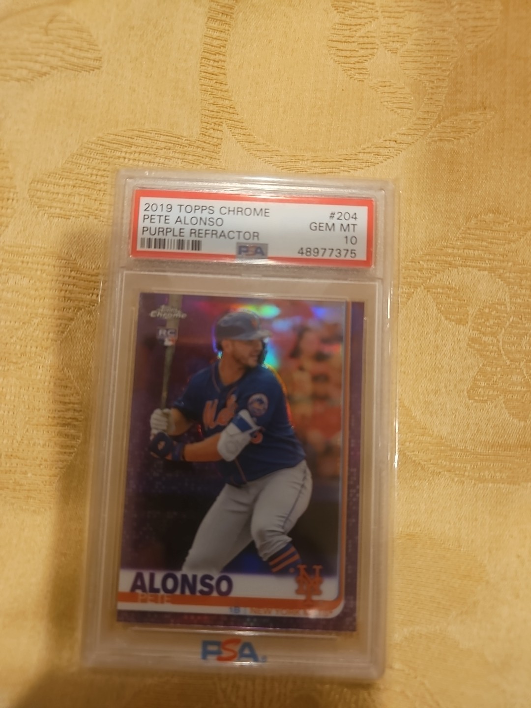 2019 Topps Chrome - Pete Alonso #204 Purple Refractor /299 (RC) PSA 10