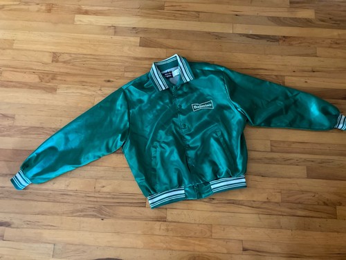 Budweiser Jacket Vintage Green Satin Bomber 80s Varsity St Patrick’s Day Irish - Picture 2 of 12