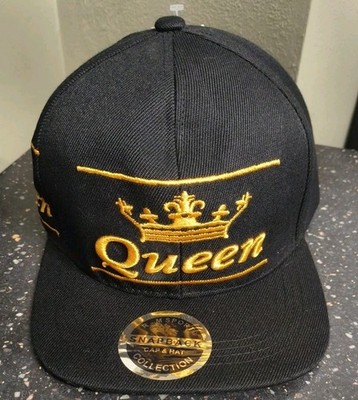 Queen Royalty 3D Embroidered Adjustable Snapback Baseball Hat Cap Gold Text