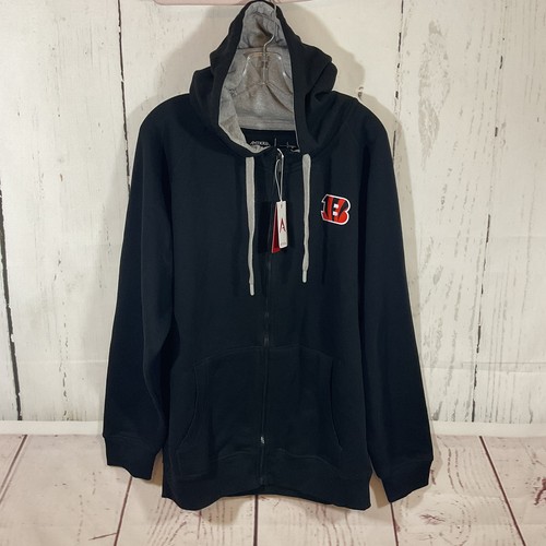 Antigua Hoodie Sweatshirt Mens L Cincinnati Bengals Black Victory Full Zip NWT - Picture 1 of 8