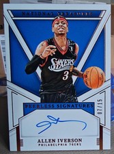 2024-25 Panini National Treasures Allen Iverson Peerless On Card Auto /15 76ers