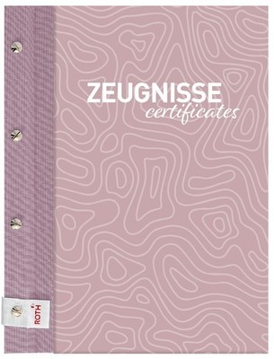 ROTH Zeugnismappe Pattern mit Buchschrauben ''Dusty Rose'' inkl. 12 PP-Hüllen