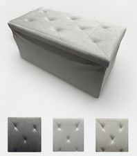 POUF CONTENITORE IN VELLUTO POUFF PANCA GURU CON IMPUNTATURE  76X38X38 CM