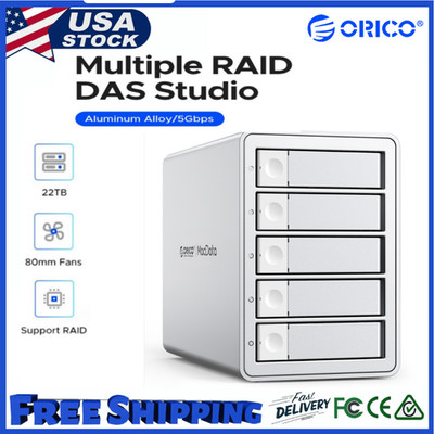 ORICO 5Bay RAID External Hard Drive Enclosure for 2.5/3.5 Inch SATA HDD SSD