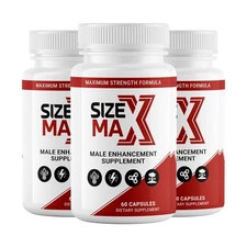 (3 Pack) SizeMax Supplement for Men's Health Size Max Male Performance Pills 60c