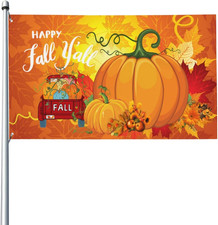 Happy Fall Autumn Pumpkin Flag 3X5 Ft Outdoor outside Yard Banner