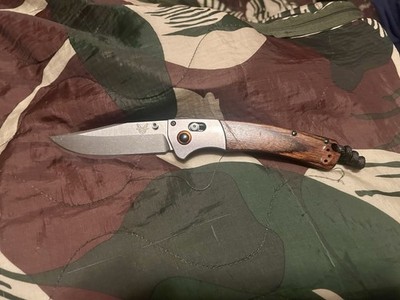 Real Benchmade 15080-2 Crooked River Axis Folding Knife. Used, Made In USA