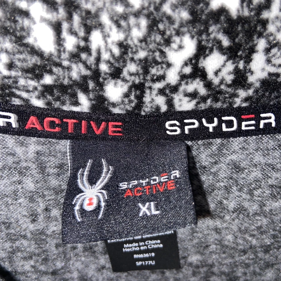 Pullover Spyder Active para mujer XL negro blanco cuarto cremallera elástico polar atlético Foto 4 de 4