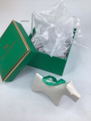 Jonathan Adler ~ White Porcelain ~ Terrier Ornament ~ New In Box FREE SHIPPING