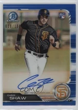 2019 Bowman Chrome Rookie Blue Refractor 38/150 Chris Shaw #CRA-CST Auto RC 13iq