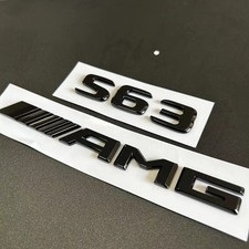 F&uuml;r Mercedes Benz S63 AMG Schriftzug Embleme Aufkleber Badge Auto Schwarz Gl&auml;nz