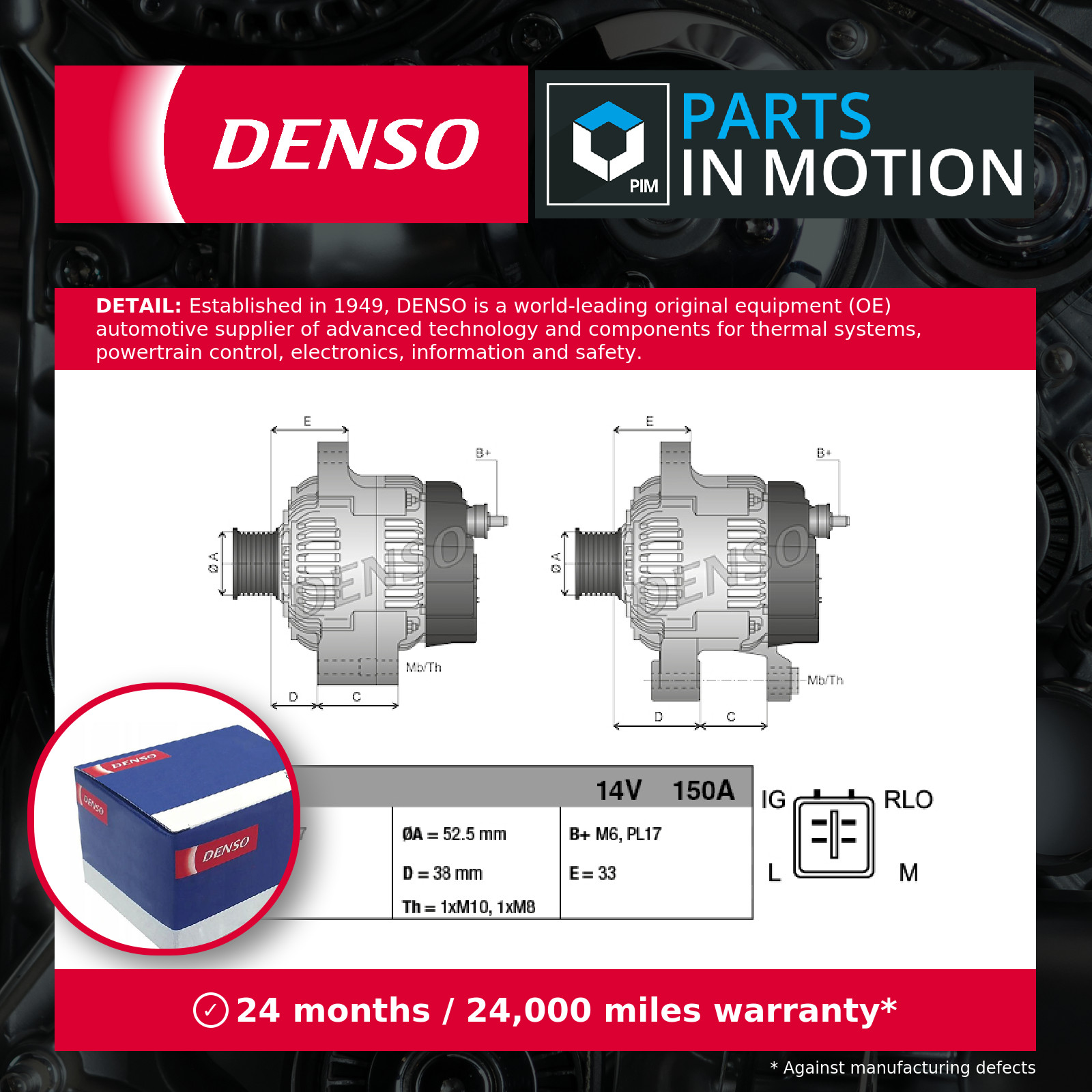DENSO Alternator DAN1354 Fits Lexus & Toyota - OE Performance & Quality - Image 5