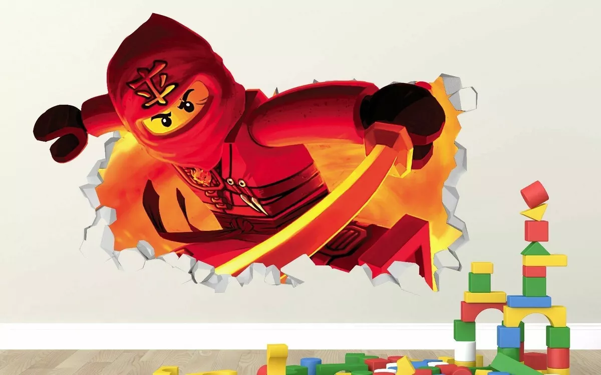 Lego Ninjago Red wall decals stickers mural home decor for bedroom