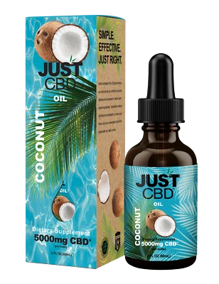 CBD Oil Drops High Strength JustCBD Full Spectrum Coconut 250-5000mg 30-60ml