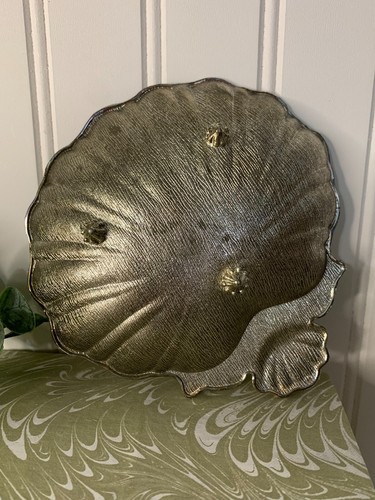 Silver Shell Footed Trinket Coin Dish Bowl Nautical Coastal Decor - Picture 3 of 6