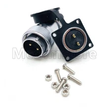 WS24 25A 2 Pin Waterproof Connector Aviation Plug Socket,Bulkhead Wire Connector