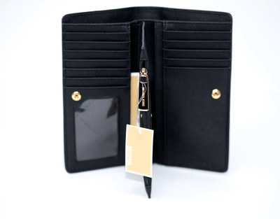 W/o Tags Michael Kors Black Saffiano Zippered Credit Card Wallet 