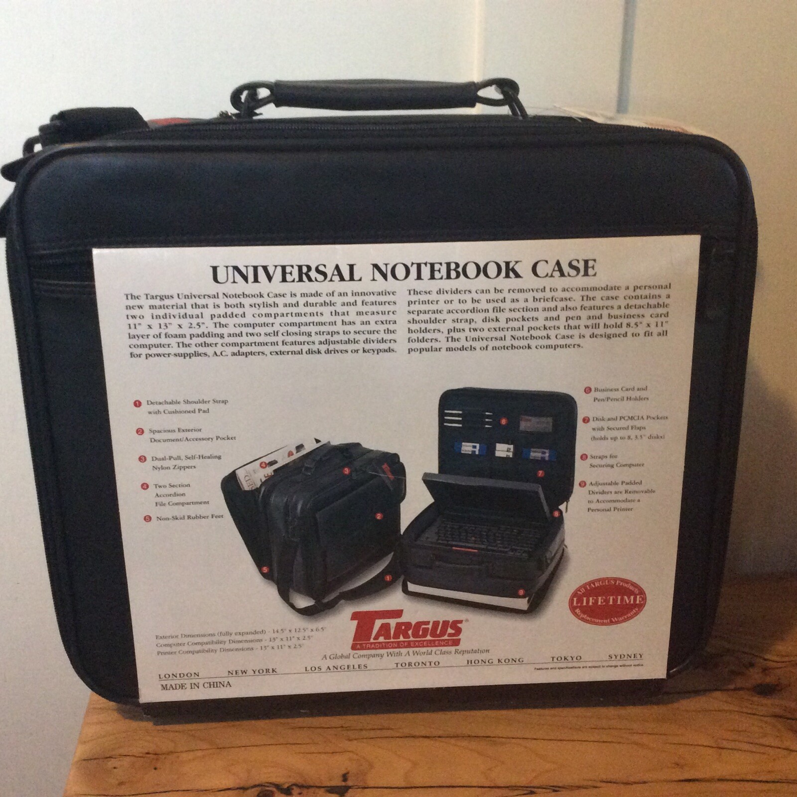 Targus Laptop Bag Black Leather CUN1 Notebook Case Bag Briefcase